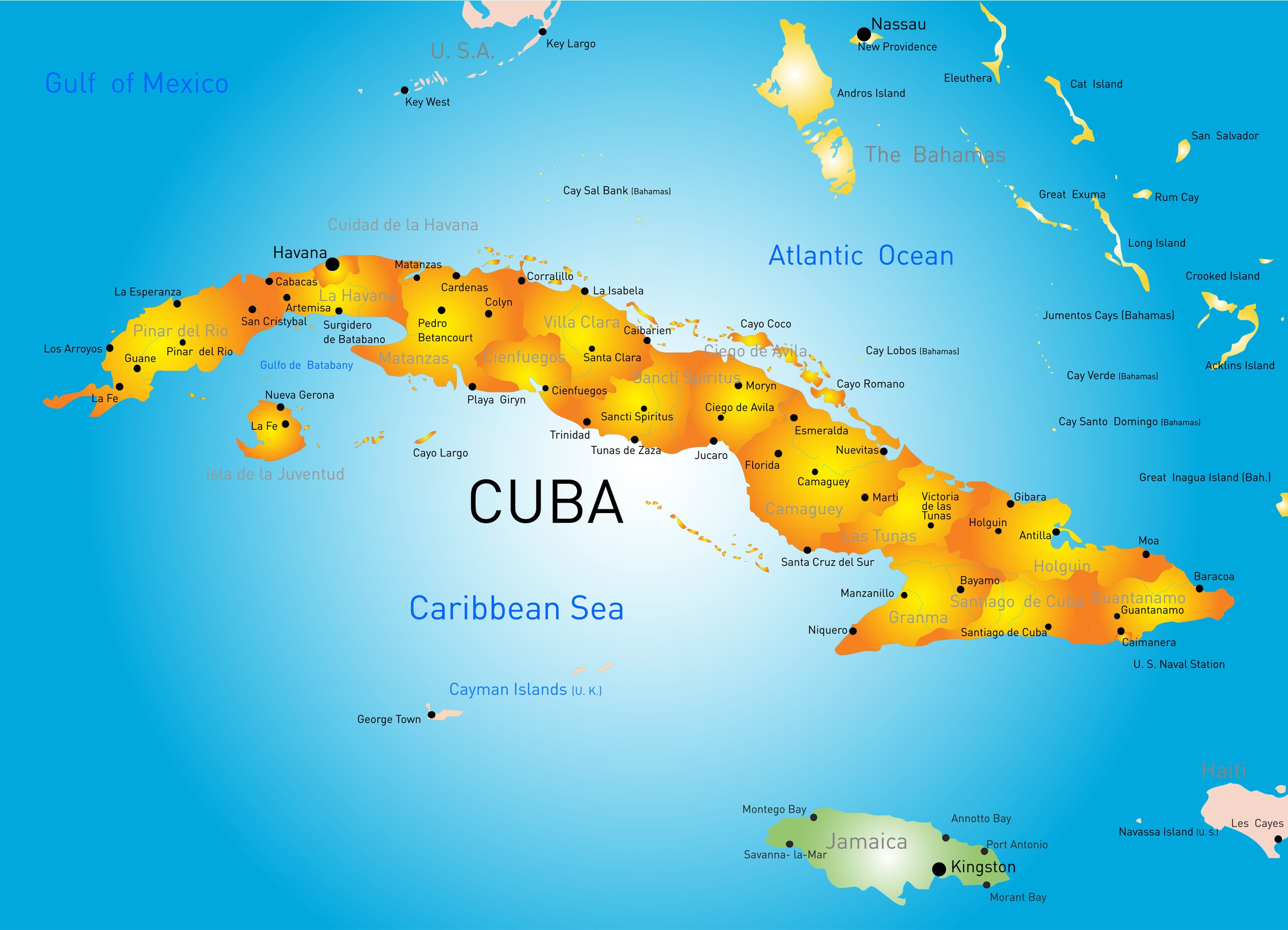 Vector Color Map Of Cuba Country